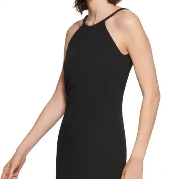 CALVIN KLEIN CREPE HALTER GOWN